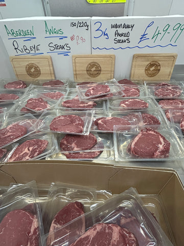 rib eye steak 3kg ( mixed weight steaks )Aberdeen Angus