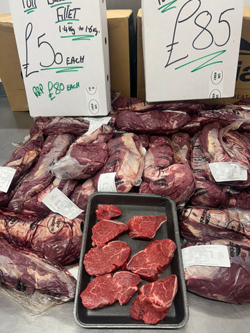 Full beef fillets 1.5kg 2 for £85